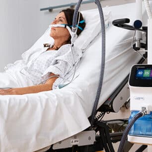 Get simple, adaptable, and mobile high flow oxygen therapy with HAMILTON-HF90